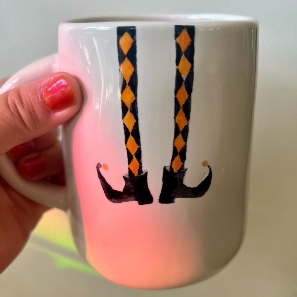 🆕 Rae Dunn Halloween BEWITCHED Witch’s Hat & Stockings Ceramic Tea Coffee Mug. - Picture 3 of 5